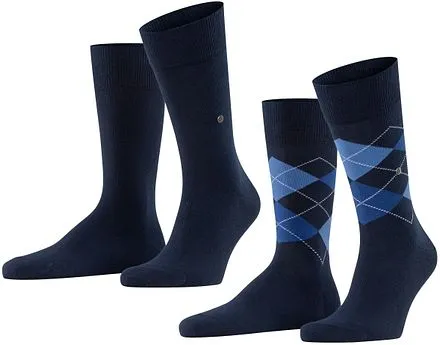 Burlington Chaussettes Everyday Lot de 2 Bleu Foncé 6121 21