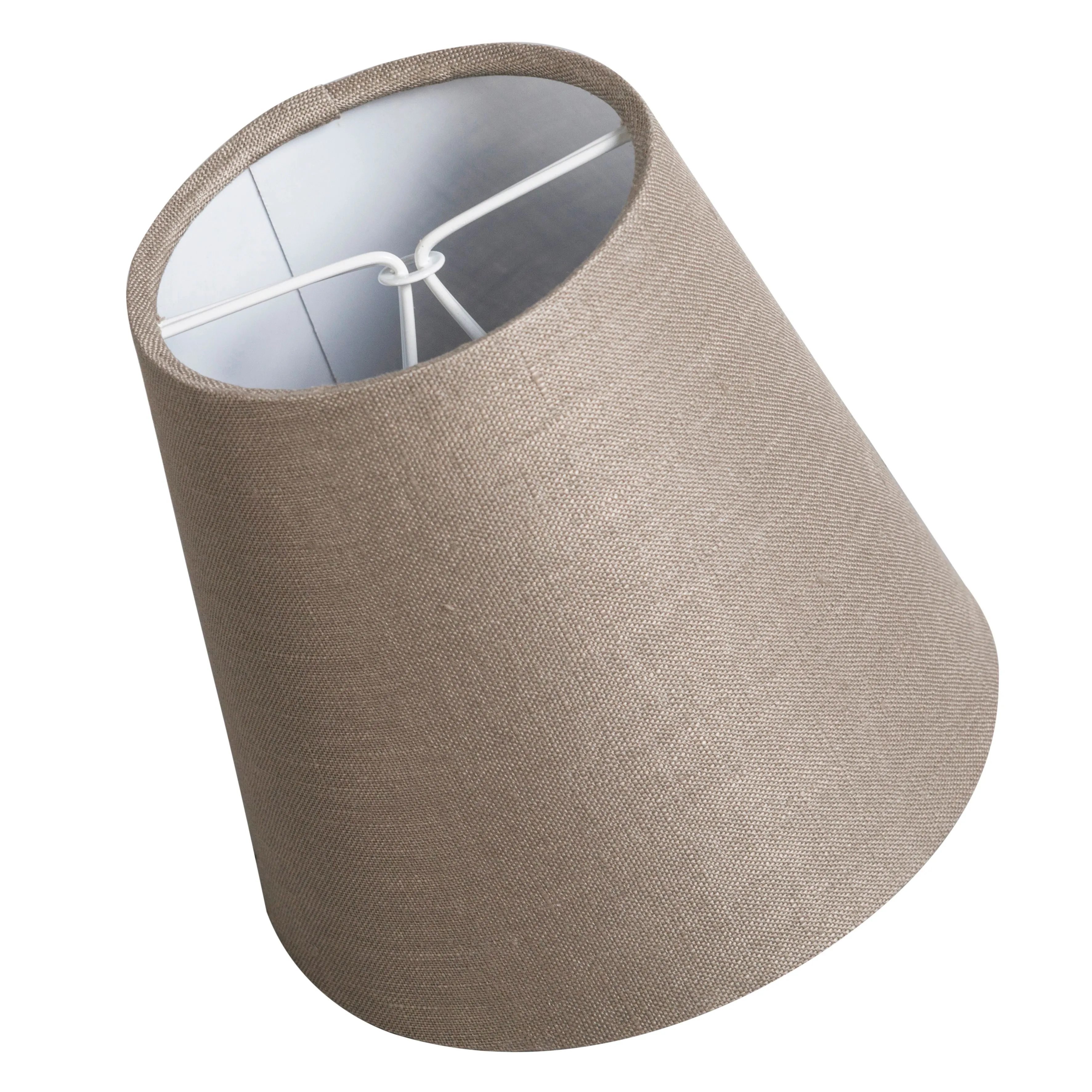 Housse lin taupe 12 cm ronde