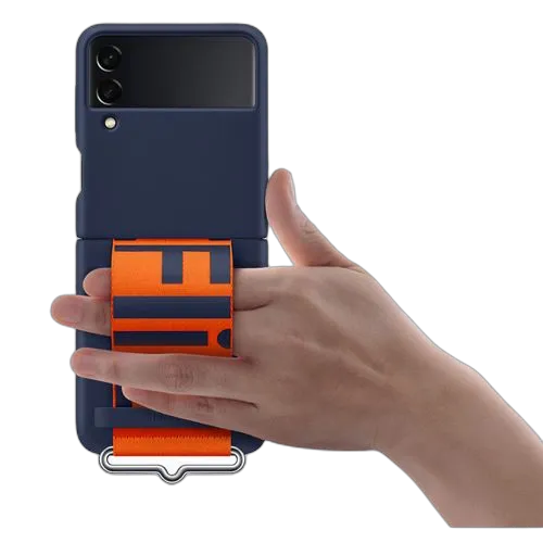 Samsung silicone cover with strap galaxy z flip3_navy 