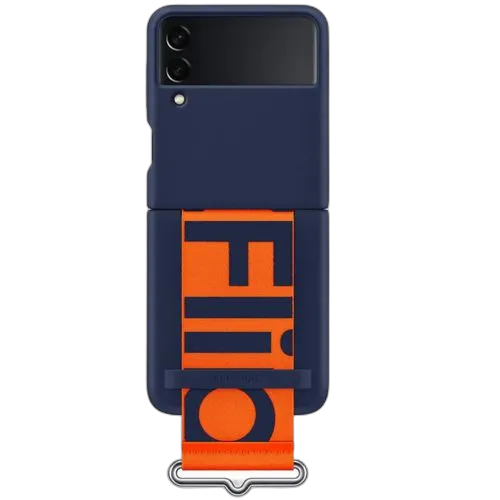 Samsung silicone cover with strap galaxy z flip3_navy 