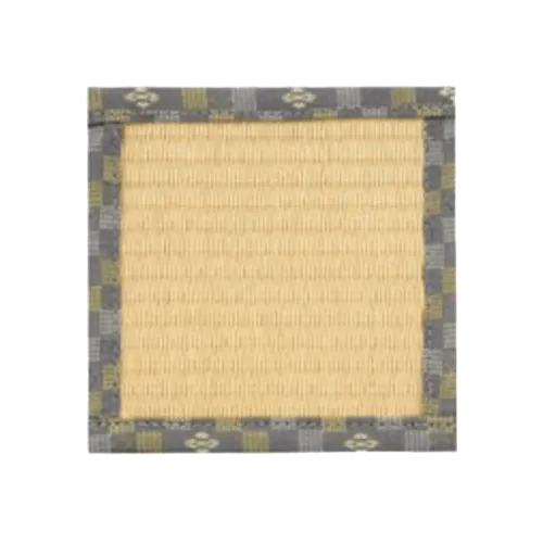 Sous tasse tatami jaune bord gris 